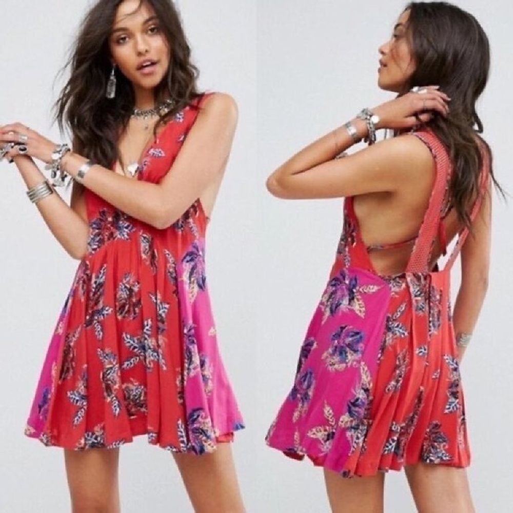 Free People Thought It Was A Dream Printed Mini Dress (Size S) - Picture 2 of 14